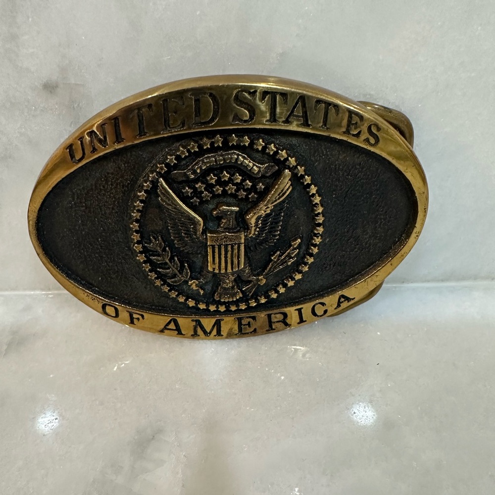 Vintage Brass United States of America Belt Buckle